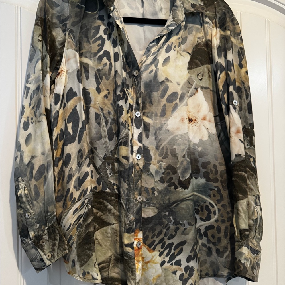 Elegant Animal Print Blouse